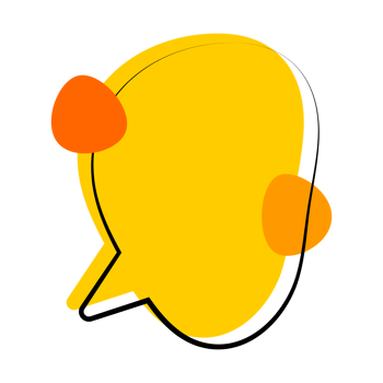 Yellow cartoon speech bubble png