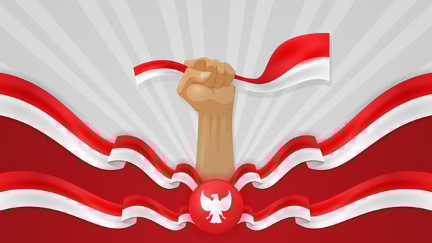 Indonesia Independence Day Background with Realistic Flag vector