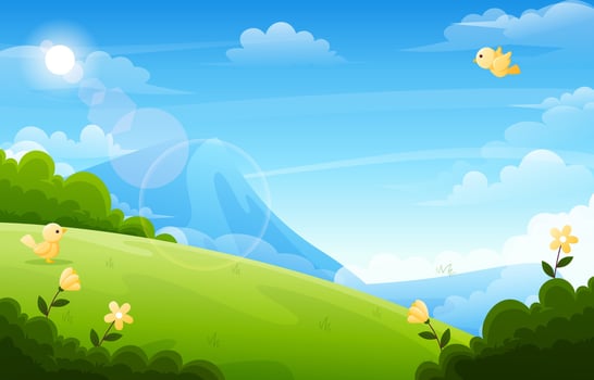 Summer Landscape Meadow Scenery Background vector