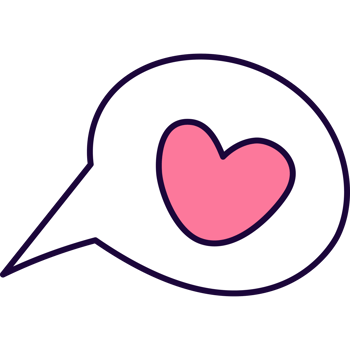 Text bubble with heart png