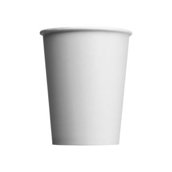Clean and blank white paper cup for coffee without background. Template for mockup. Without lid png