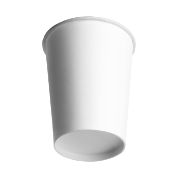 Clean and blank white paper cup for coffee without background. Template for mockup. Without lid png