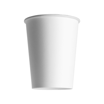 Clean and blank white paper cup for coffee without background. Template for mockup. Without lid png