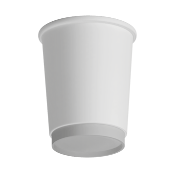 Clean and blank white paper cup for coffee without background. Template for mockup. Without lid png