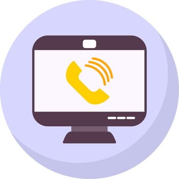 Video Call Flat Bubble Icon vector