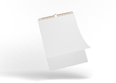 Minimalist spiral calendar mockup png