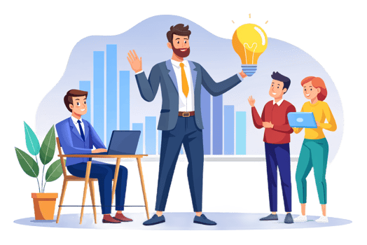 AI generated manager man present successful Group Business people png