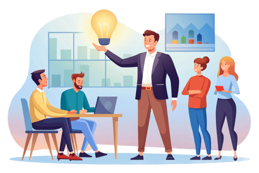 AI generated manager man present successful Group Business people png