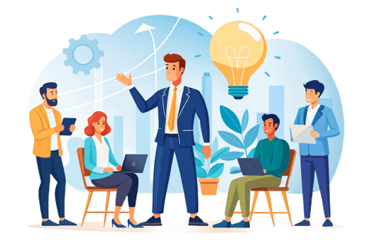 AI generated manager man present successful Group Business people png