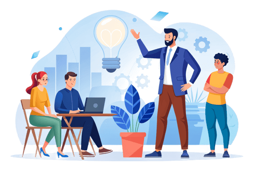 AI generated manager man present successful Group Business people png