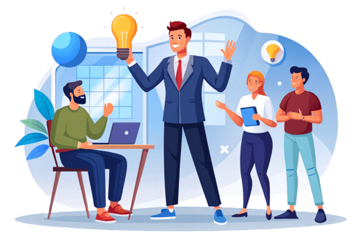 AI generated manager man present successful Group Business people, businessman png