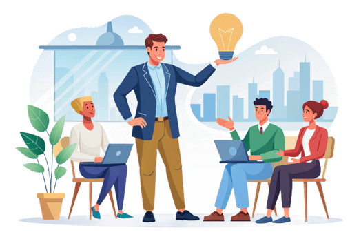AI generated manager man present successful Group Business people, businessman png