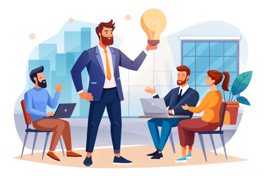 AI generated manager man present successful Group Business people, businessman png