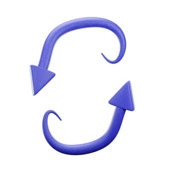 3d blue arrow icon isolated on transparent background-3D illustration png
