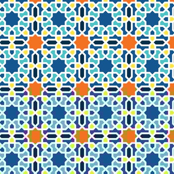 Arabic arabesque design greeting card for Ramadan Kareem. Islamic ornamental vector