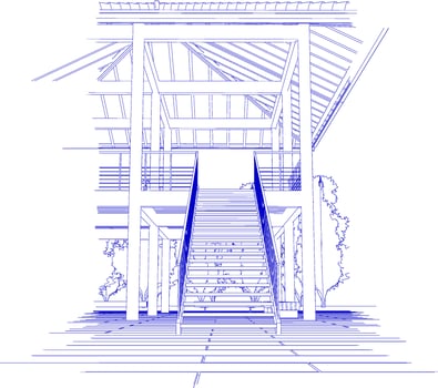 3D illustration of residential project vector