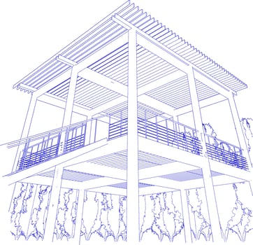 3D illustration of residential project vector