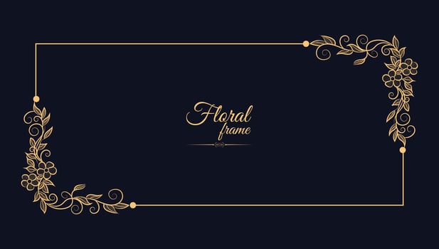 Golden Border Warm Color Border Frame Picture Frame Gold And luxury Floral frame Free Vector