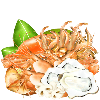 Grilled seafood marinated in delicious secret seasonings png