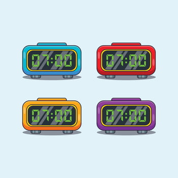 Digital clock cartoon vector illustration.