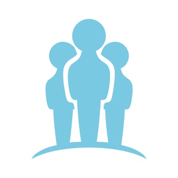 Group Of Three Standing Avatar Icon vector