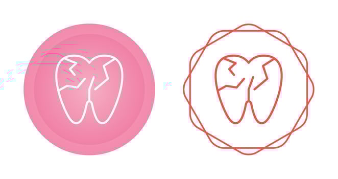 Cracked Tooth Vector Icon