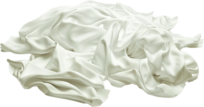 AI generated Elegant White Satin Fabric Draped png