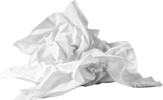 AI generated Elegant White Satin Fabric Draped png