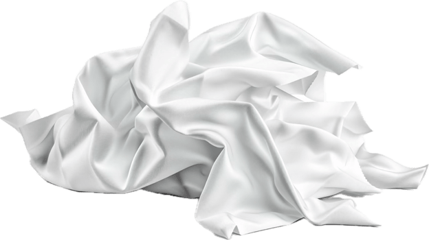 AI generated Elegant White Satin Fabric Draped png