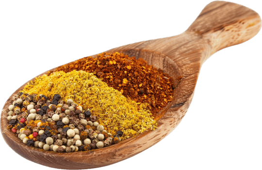 AI generated Spices Assortment in Wooden Spoon png