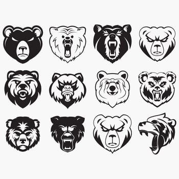 collection of bear logos vector