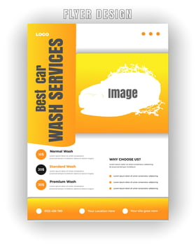 Splash into Savings Car Wash Flyer and Social Post Template vector