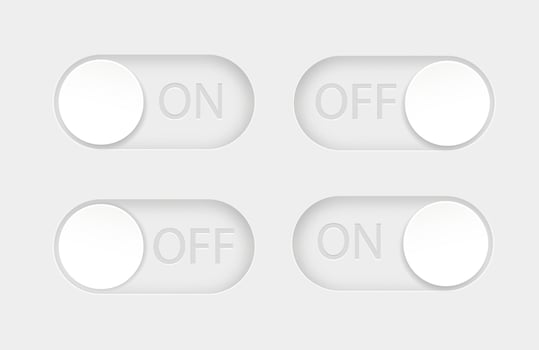 On and Off toggle switch vector