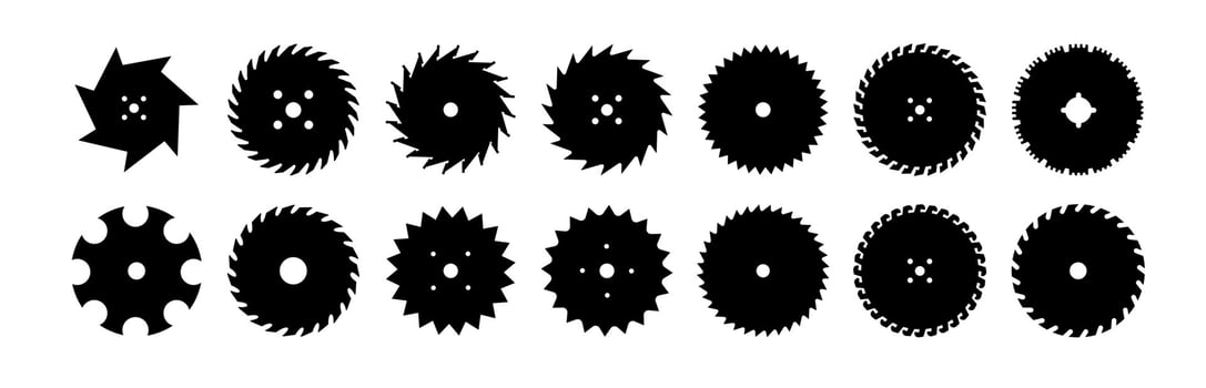 Circular saw. Rotary flat blades vector