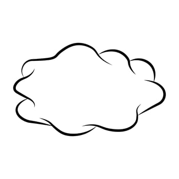 Frame of cartoon cloud. Abstract shape with copy spase for text. Vector illustration