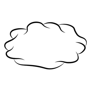 Frame of cartoon cloud. Abstract shape with copy spase for text. Vector illustration