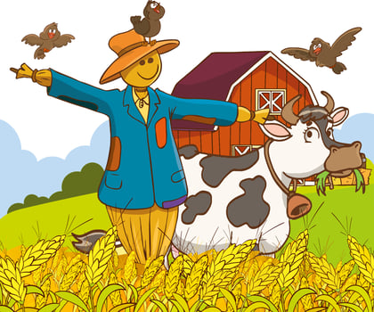Vector illustration of a scarecrow