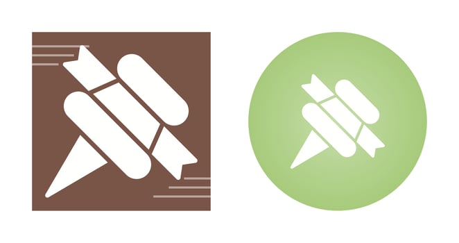 Pushpin with ribbon Vector Icon