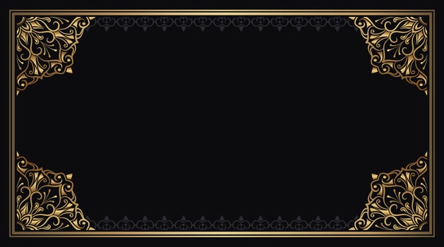Vintage frame with gold mandala ornament vector