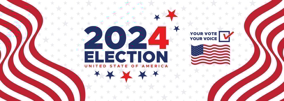 Presidential election day in the United States. Vote 2024. Election 2024 USA. Political election campaign banner. background, post, Banner, card, and poster design with Vote Day on November 5 US vector