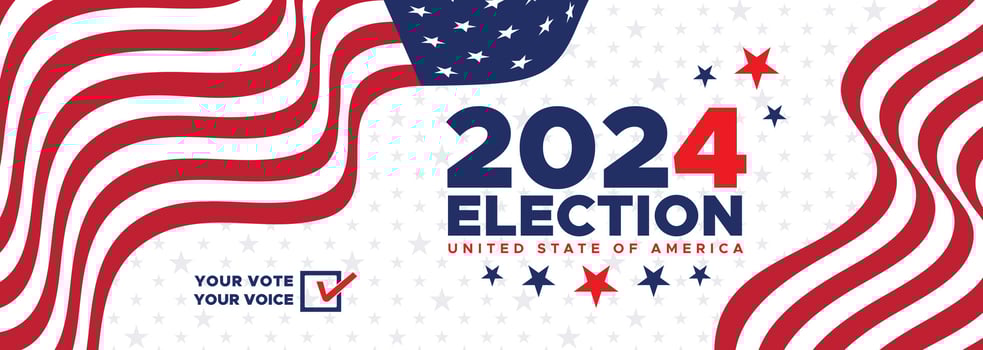 Presidential election day in the United States. Vote 2024. Election 2024 USA. Political election campaign banner. background, post, Banner, card, and poster design with Vote Day on November 5 US vector