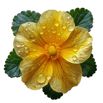 AI generated Yellow primrose flower png. yellow primrose flower top view PNG. yellow flower flat lay PNG. Primrose flower isolated. Spring time bloom png