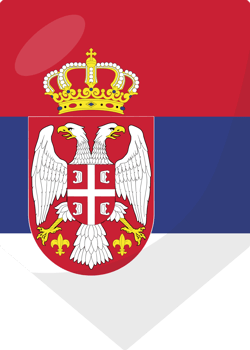 Serbia flag pennant 3D cartoon style. png