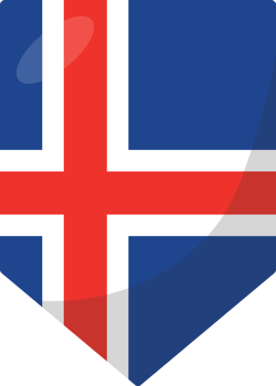 Iceland flag pennant 3D cartoon style. png