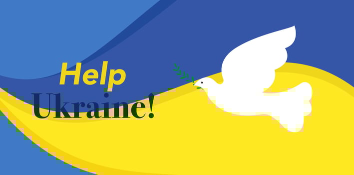 Background with Ukrainian flag and dove. Help Ukraine. Ukraine. Pray for Ukraine. Vector graphics
