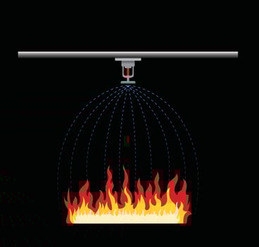 fire sprinkler, safety, Life Safety Vector Illustration