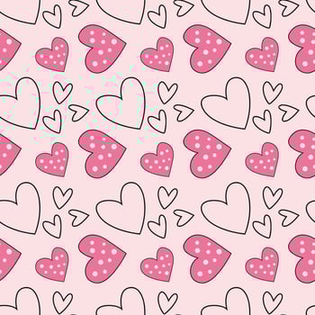 Hearts Of Love Seamless Vector Pattern Design