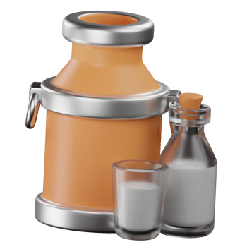 Milk Bucket 3D Icon png