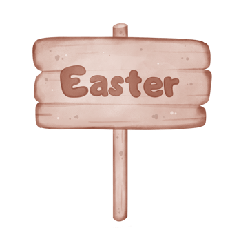 Watercolor illustration of wooden sign png