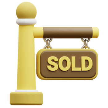 Sold Sign Board  3D Icon png